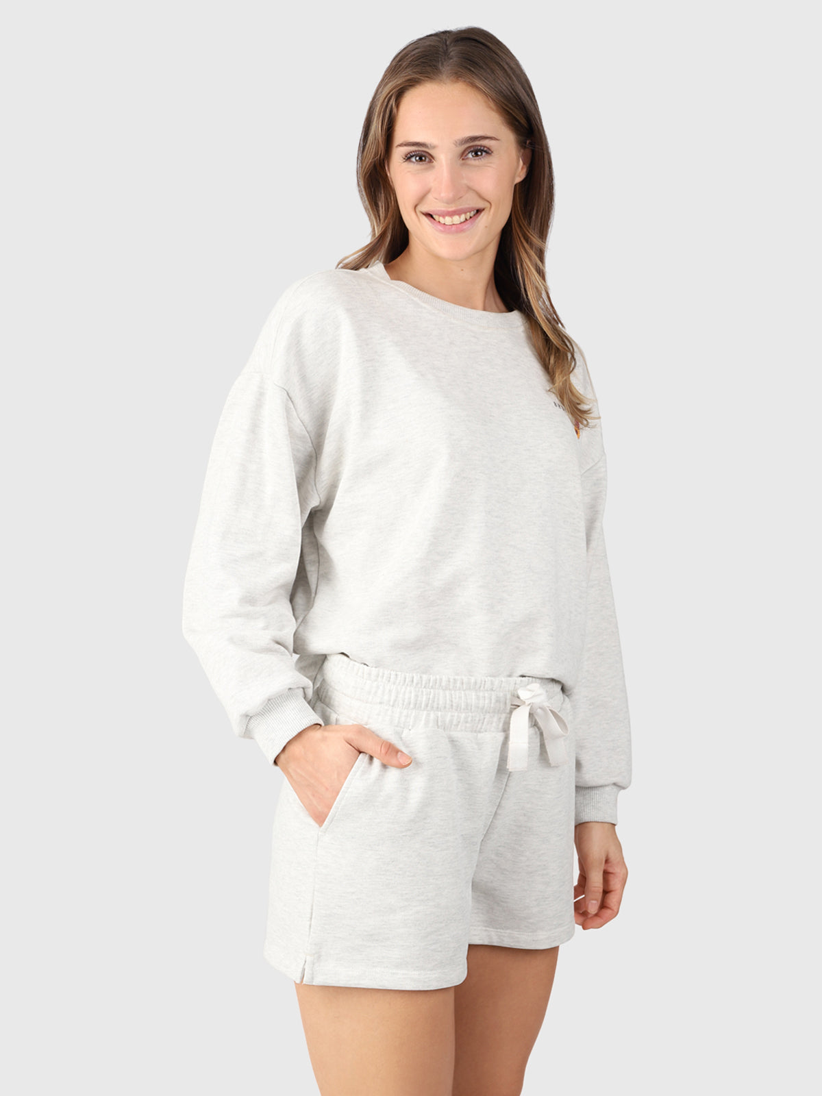 Milly Damen Sweat Short | Weiß-Melange