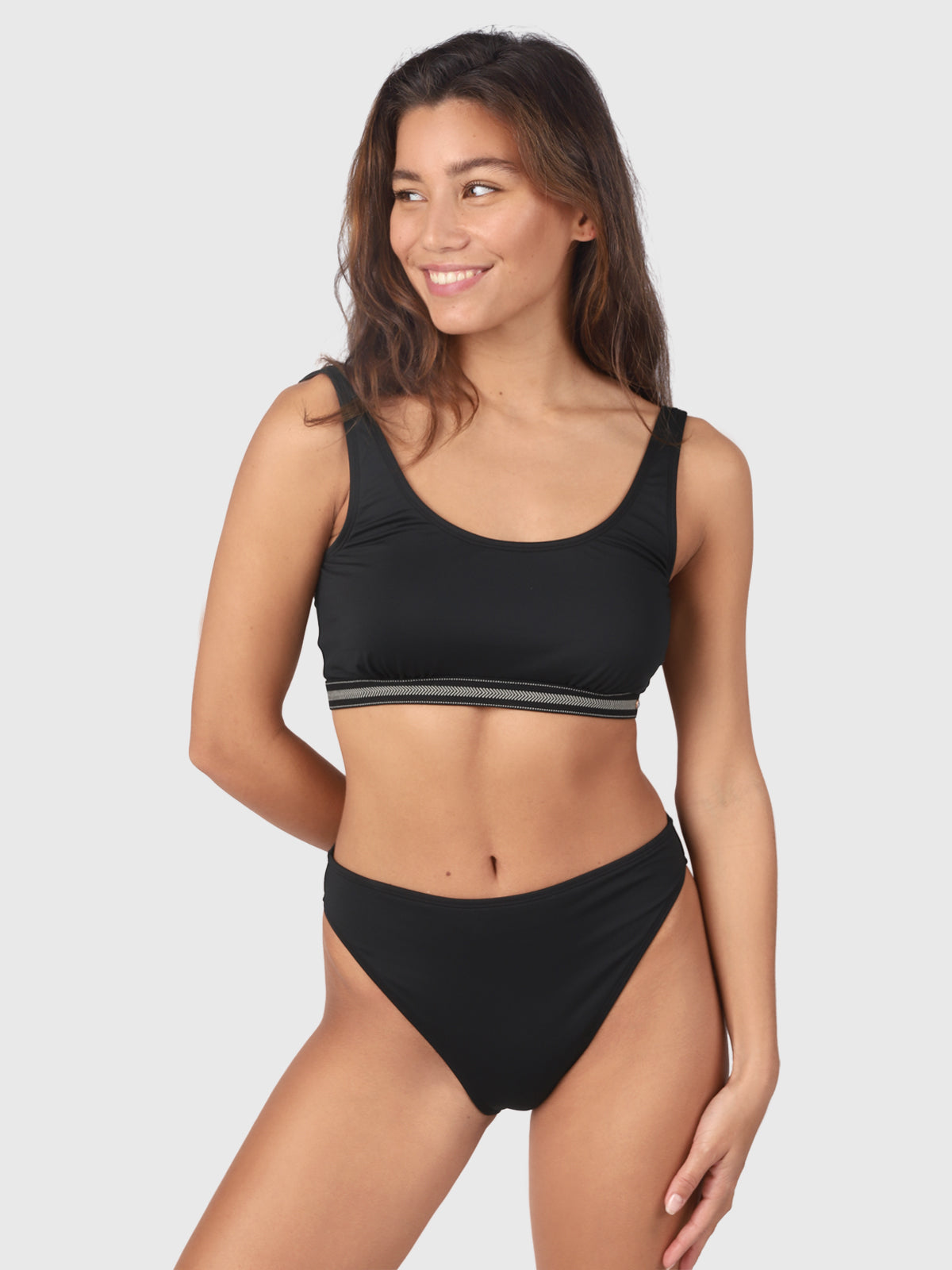 Flores Damen Bikini Hose | Schwarz