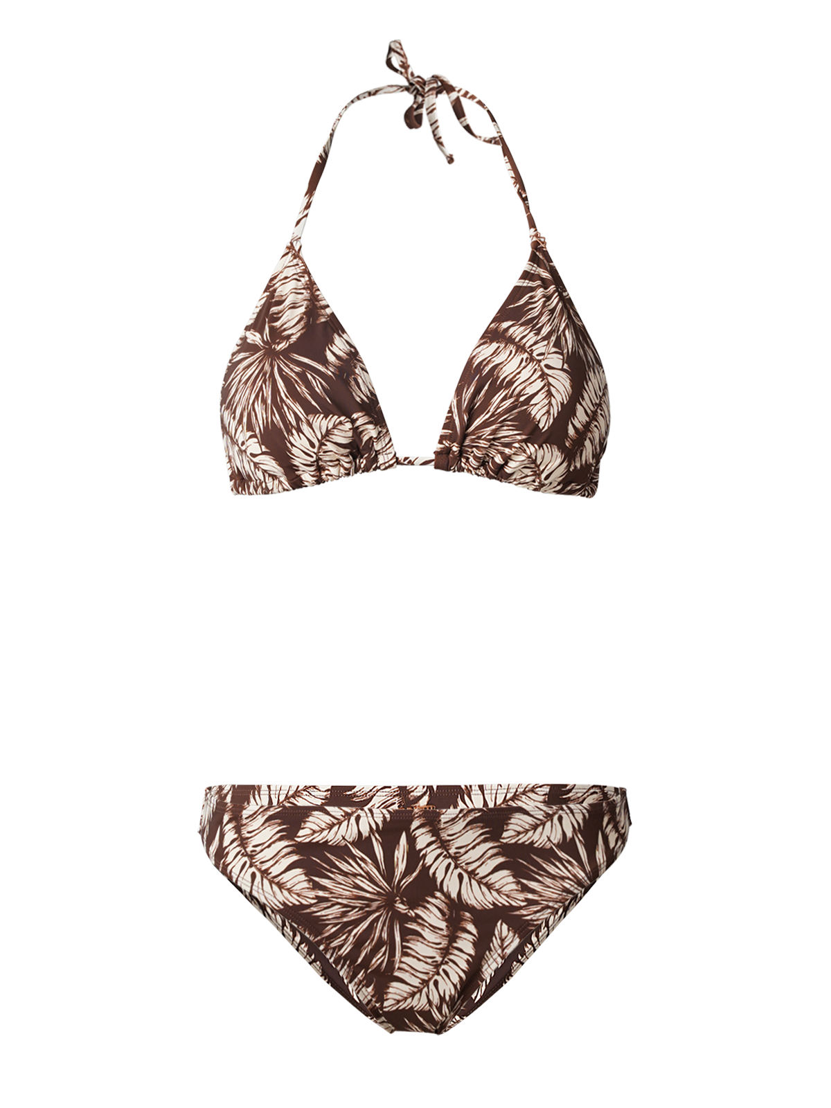 Popstar Damen Slider Triangle Bikini Set | Braun