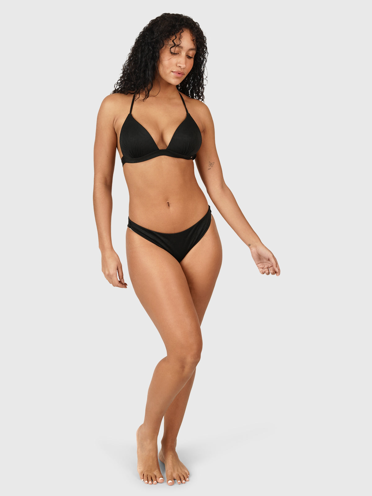 Kohali-Leaves Damen Bralette Bikini Set | Schwarz