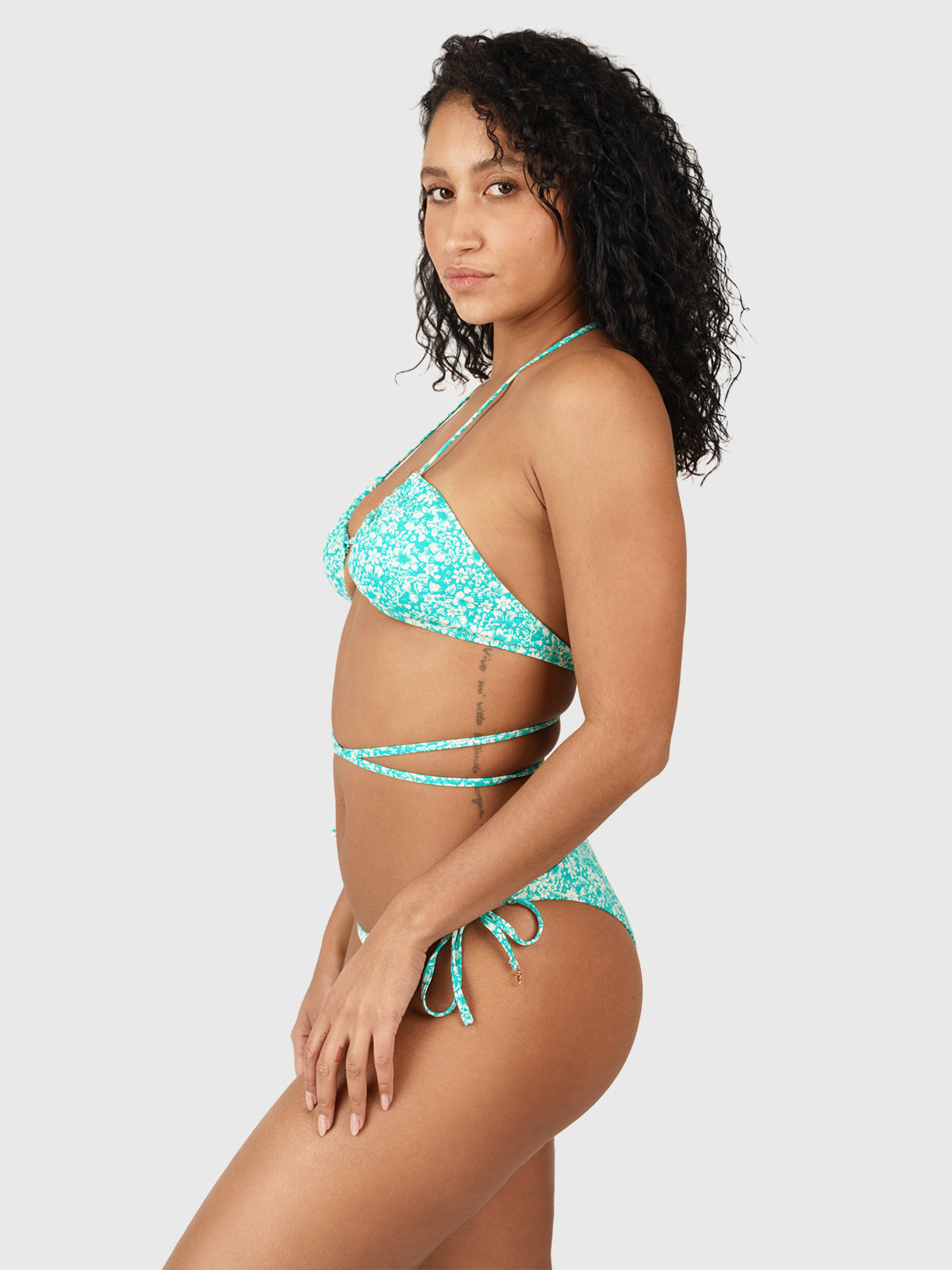 Aviva-Ditsy Women Multi-Wearable Triangle Bikini Set | Green