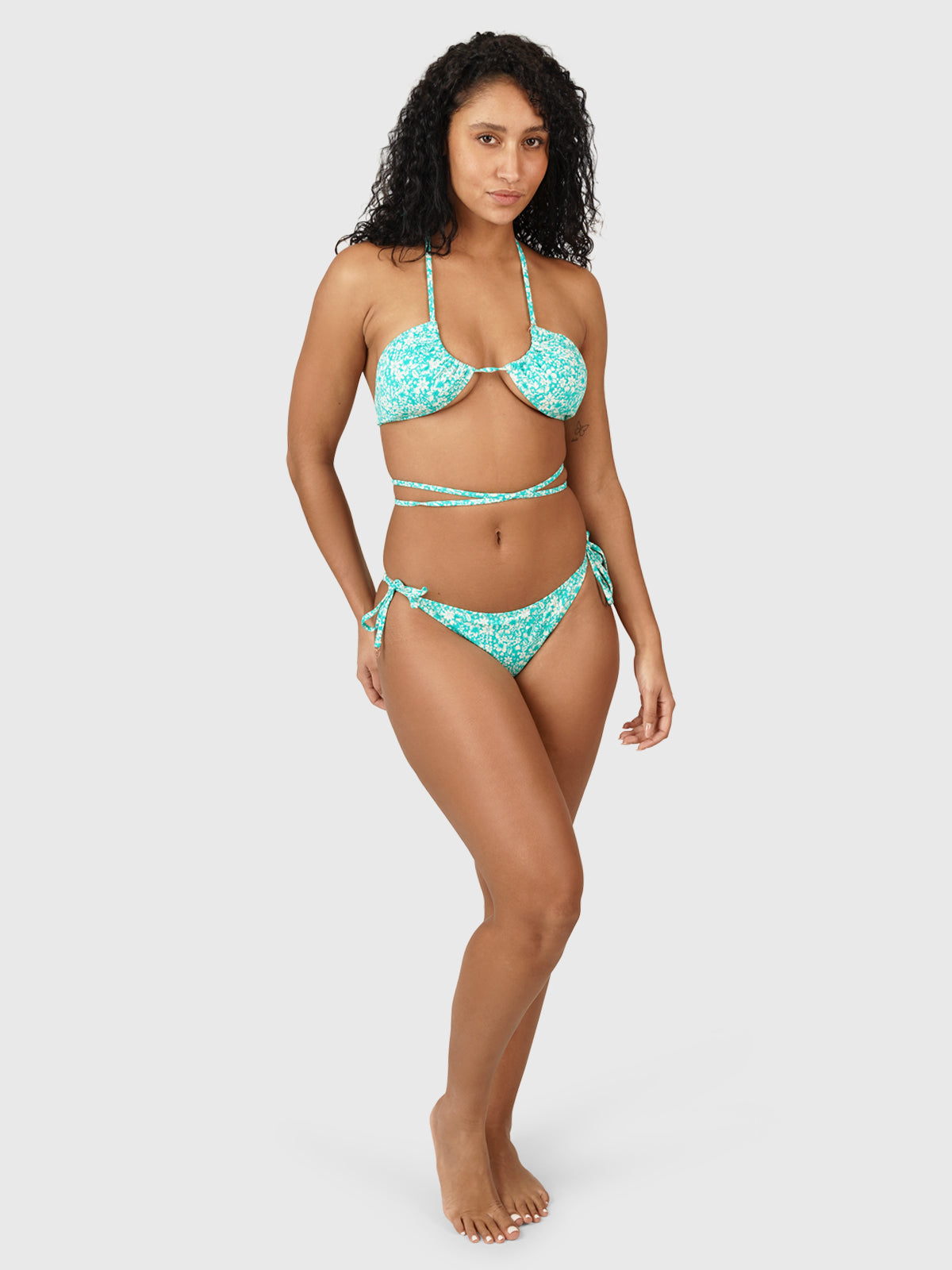 Aviva-Ditsy Women Multi-Wearable Triangle Bikini Set | Green