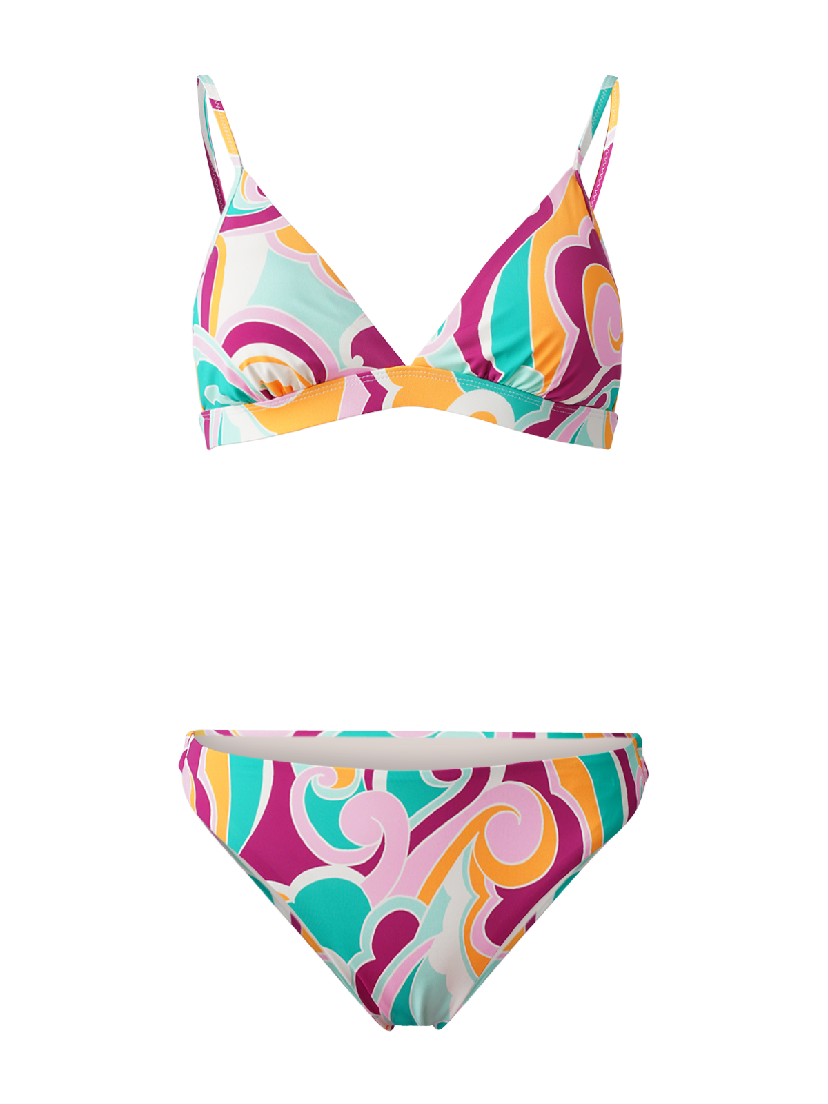 Alison-Swirl Damen Bralette Bikini Set | Multi Color