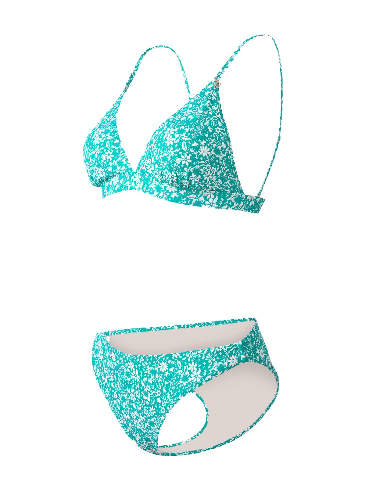 Alison-Ditsy Damen Bralette Bikini Set | Grün