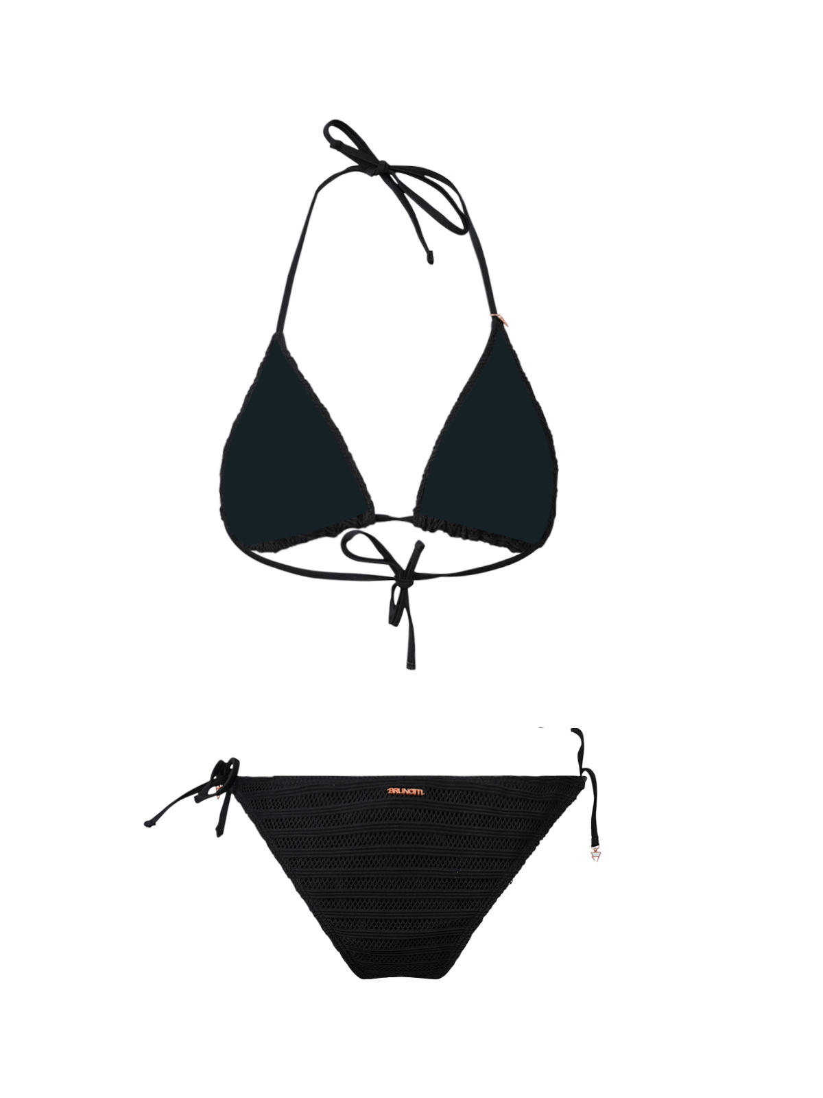 Mahlia-Mesh Women Triangle Bikini Set | Black
