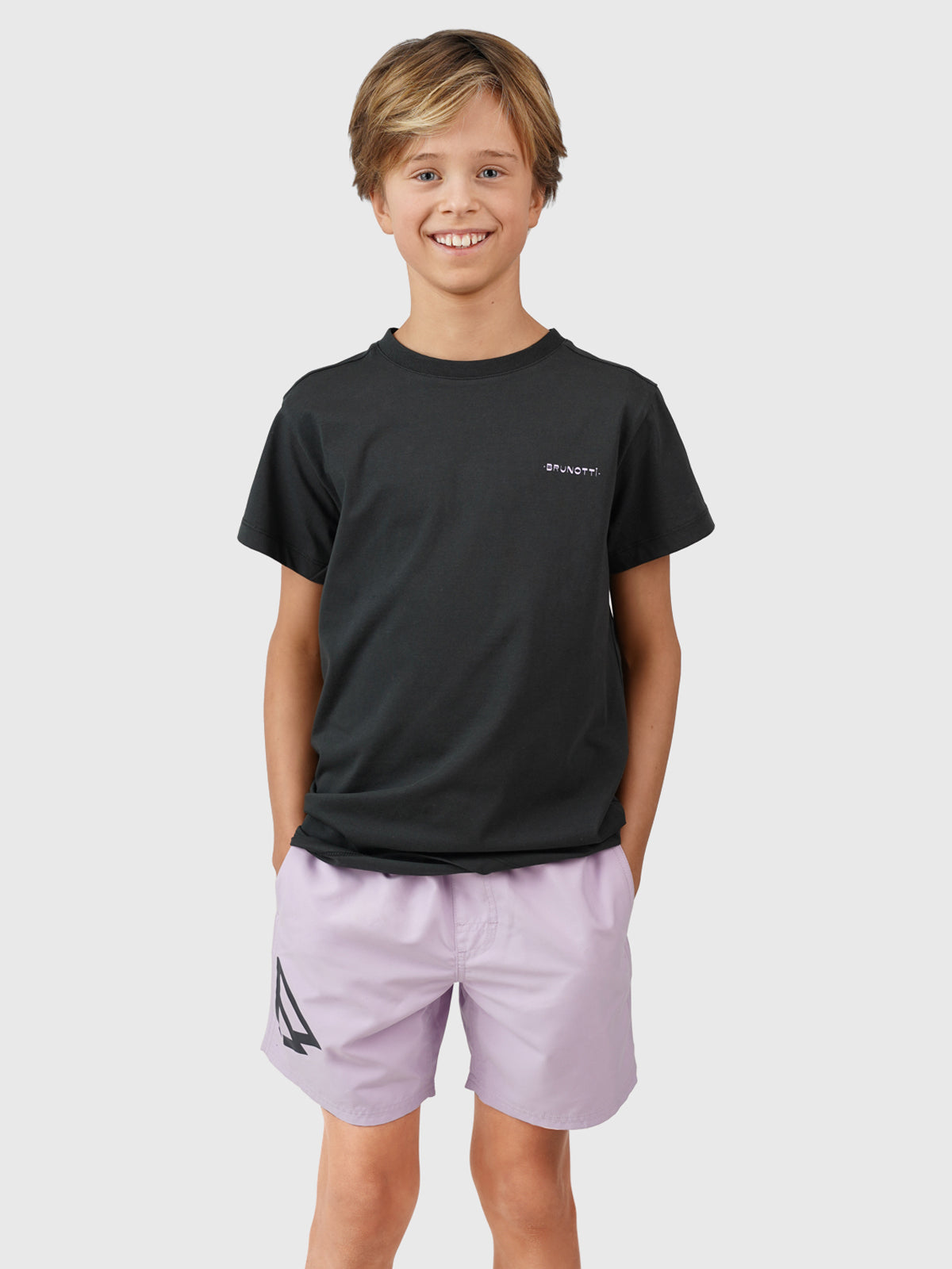 Oval-Mountainy Jungen T-shirt | Schwarz