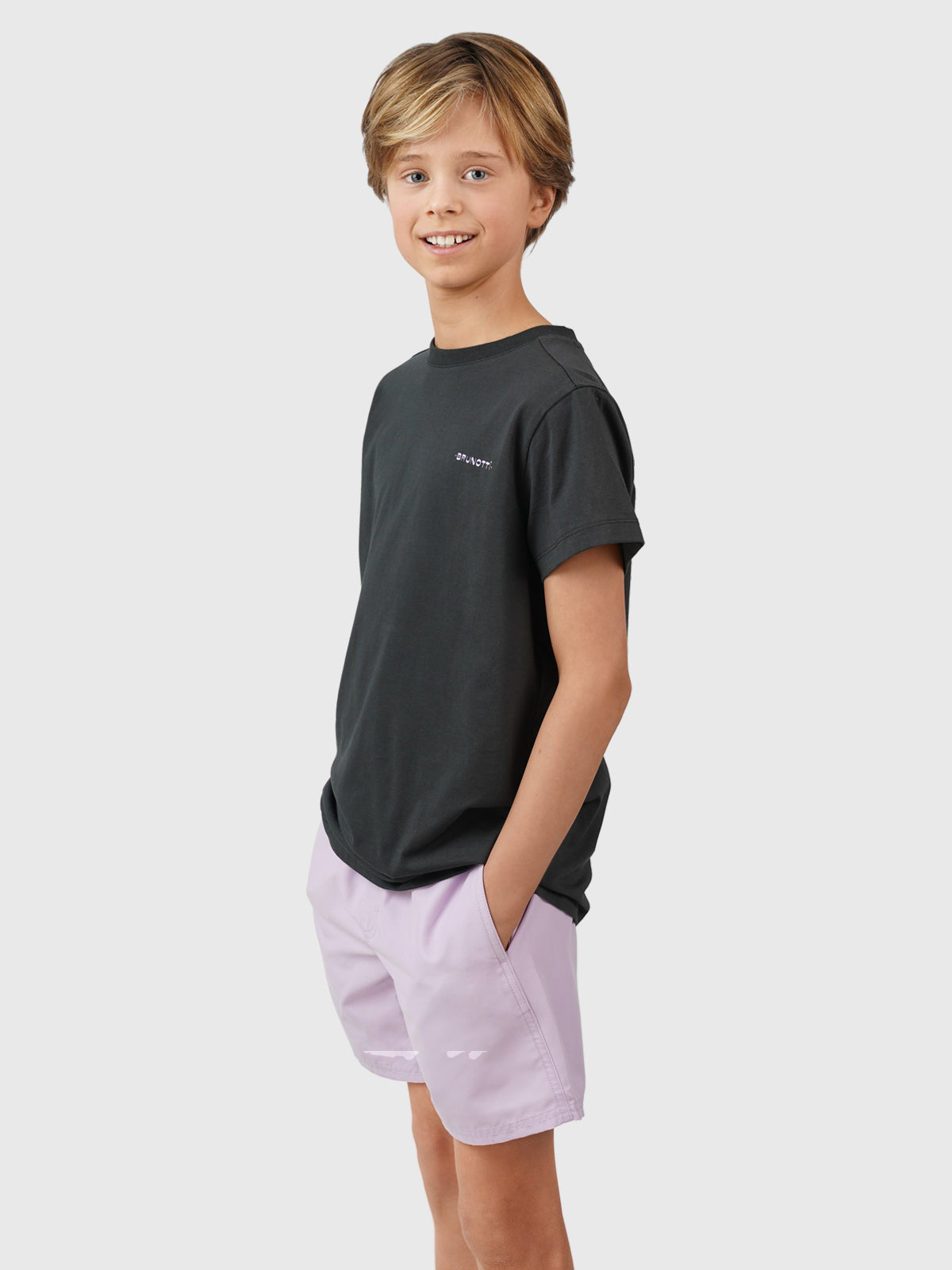 Oval-Mountainy Jungen T-shirt | Schwarz