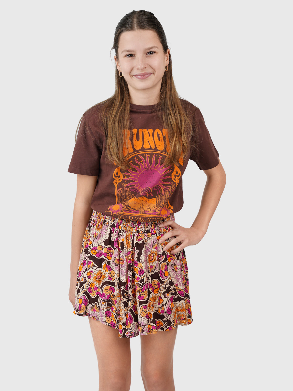 Vievy Meisjes T-shirt | Bruin