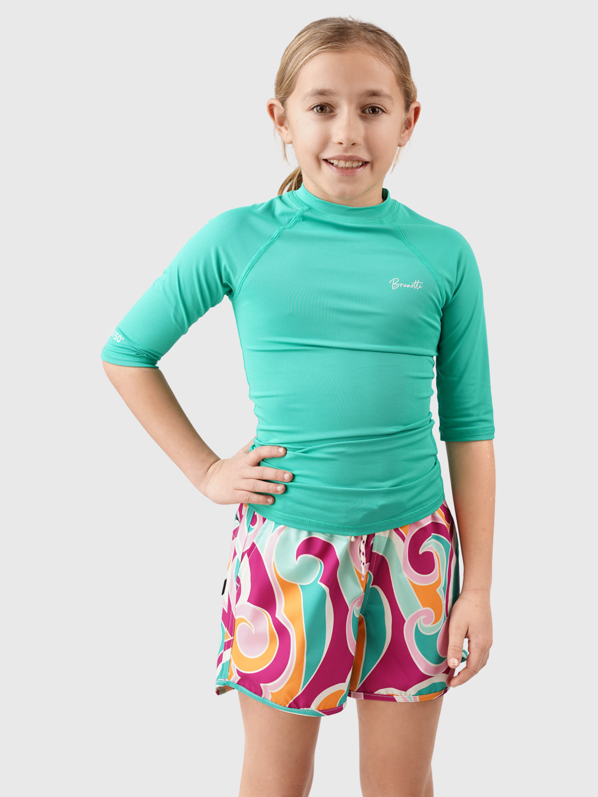 Tulya-Swirl Girls Swim Shorts | Multi Color