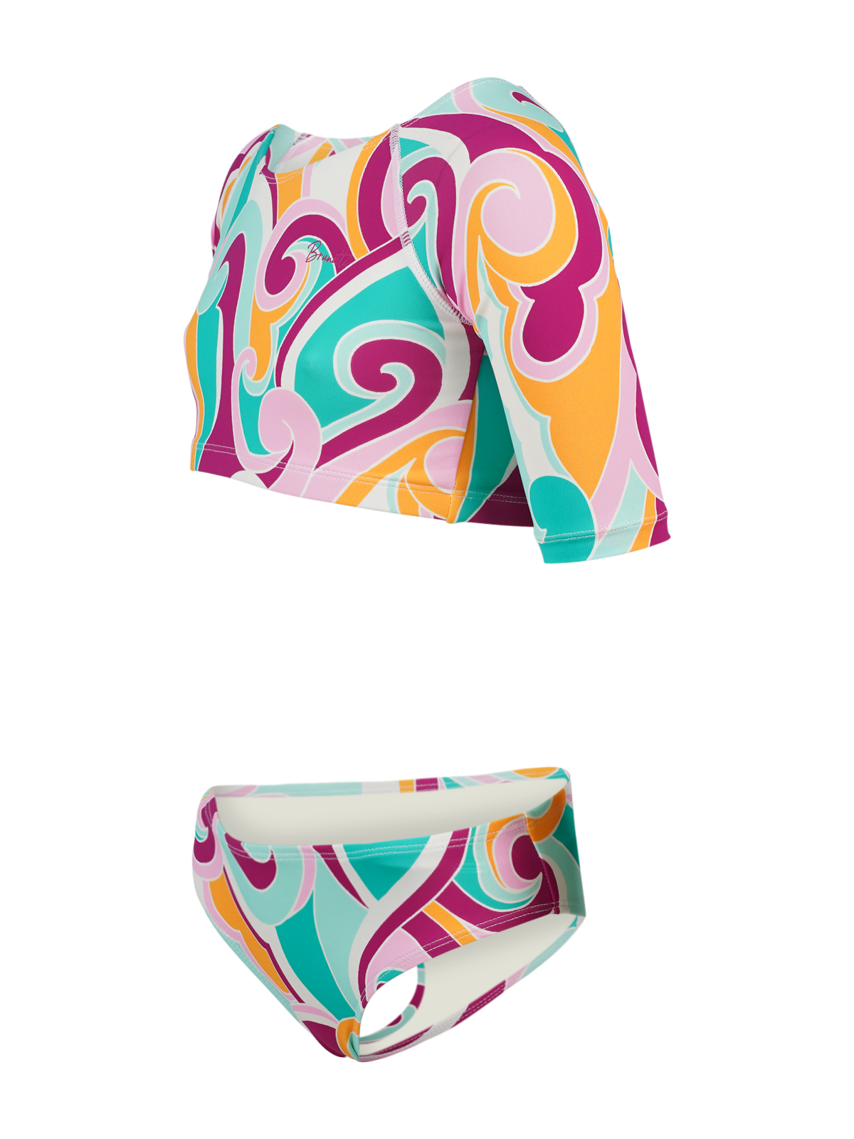 Ames-Swirl Girls Sports Bikini Set | Multi Color