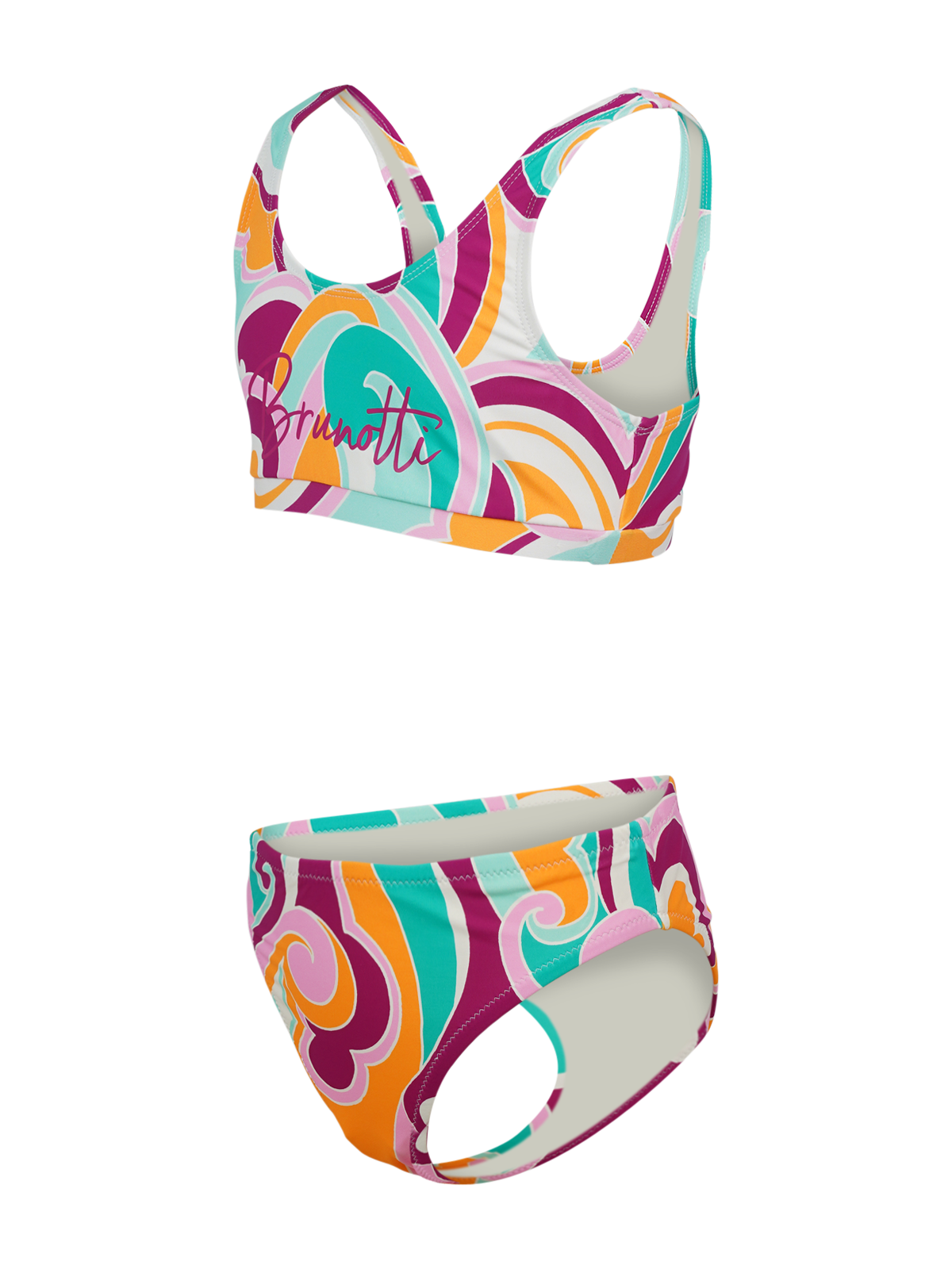 Cruzini-Swirl Meisjes Sport Bikini Set | Multi Color