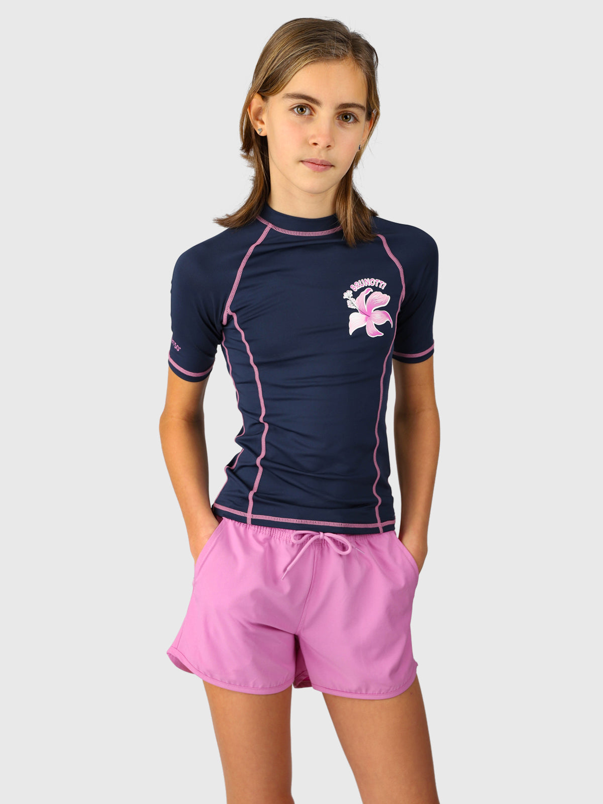 Lineas Girls Rashguard | Indigo Blue