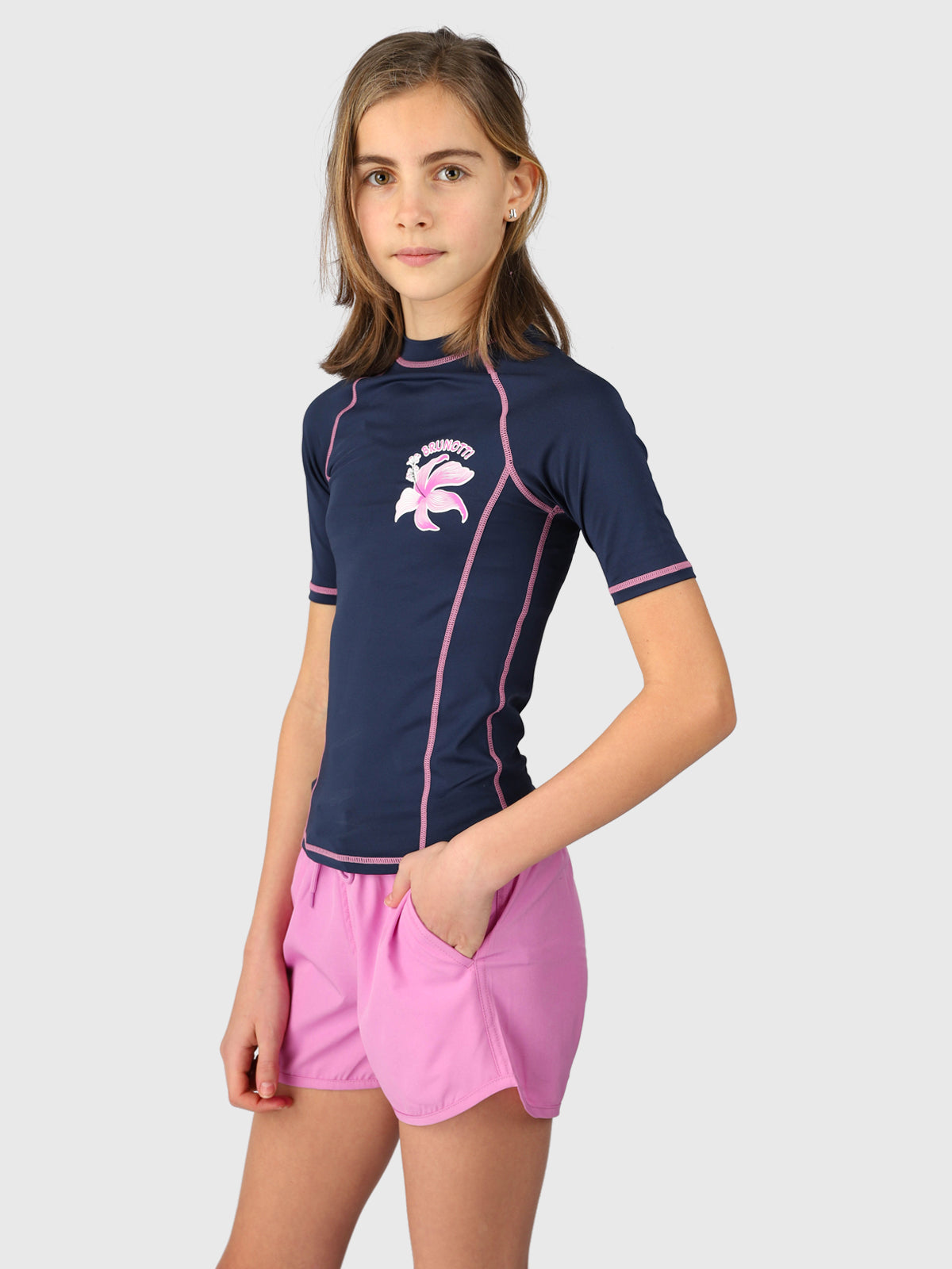 Lineas Girls Rashguard | Indigo Blue