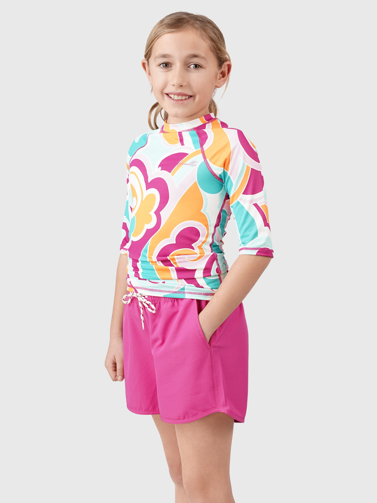 Lineas-Swirl Girls Rashguard | Multi Color