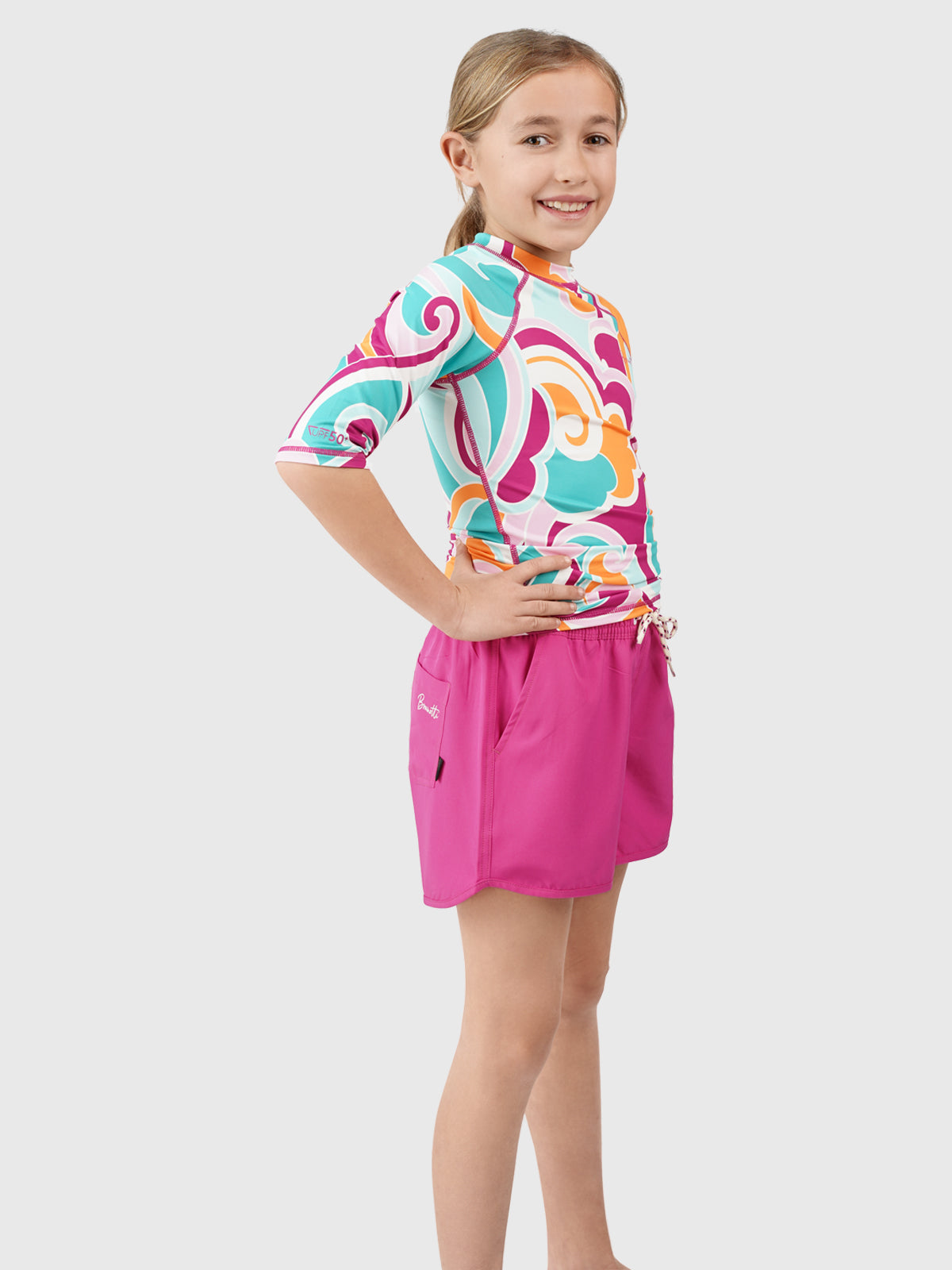 Lineas-Swirl Girls Rashguard | Multi Color