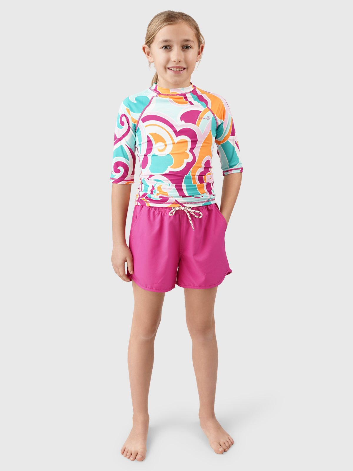 Lineas-Swirl Girls Rashguard | Multi Color