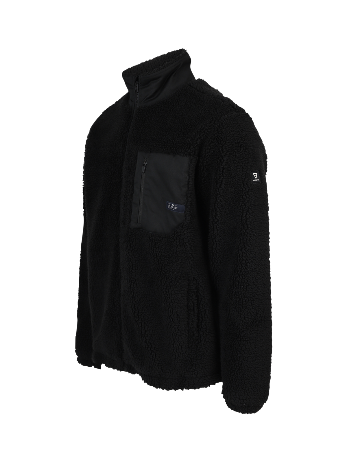 Renziost Herren Teddy Fleecejacke | Schwarz