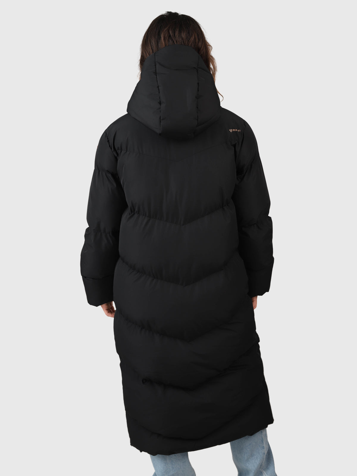 Bigsury Damen Langer Puffer Mantel | Schwarz