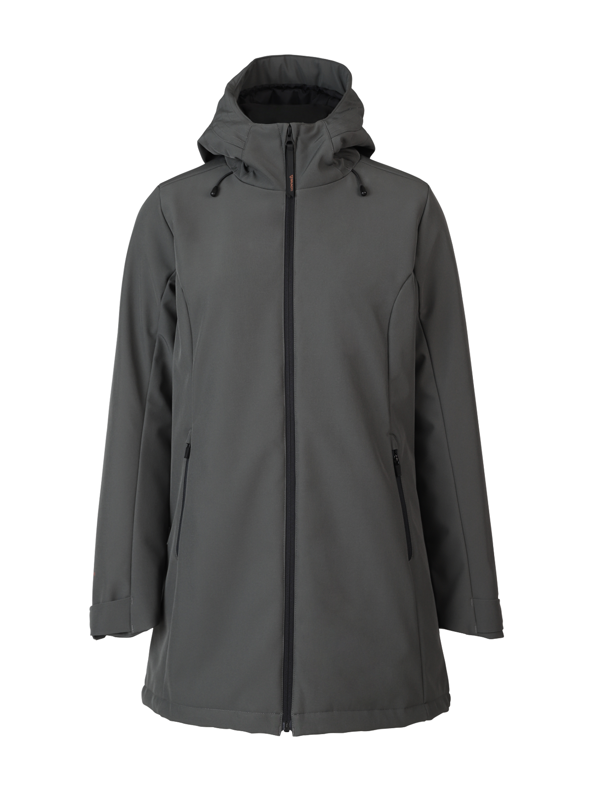 Melle Damen Langer Softshell Mantel | Mud Green