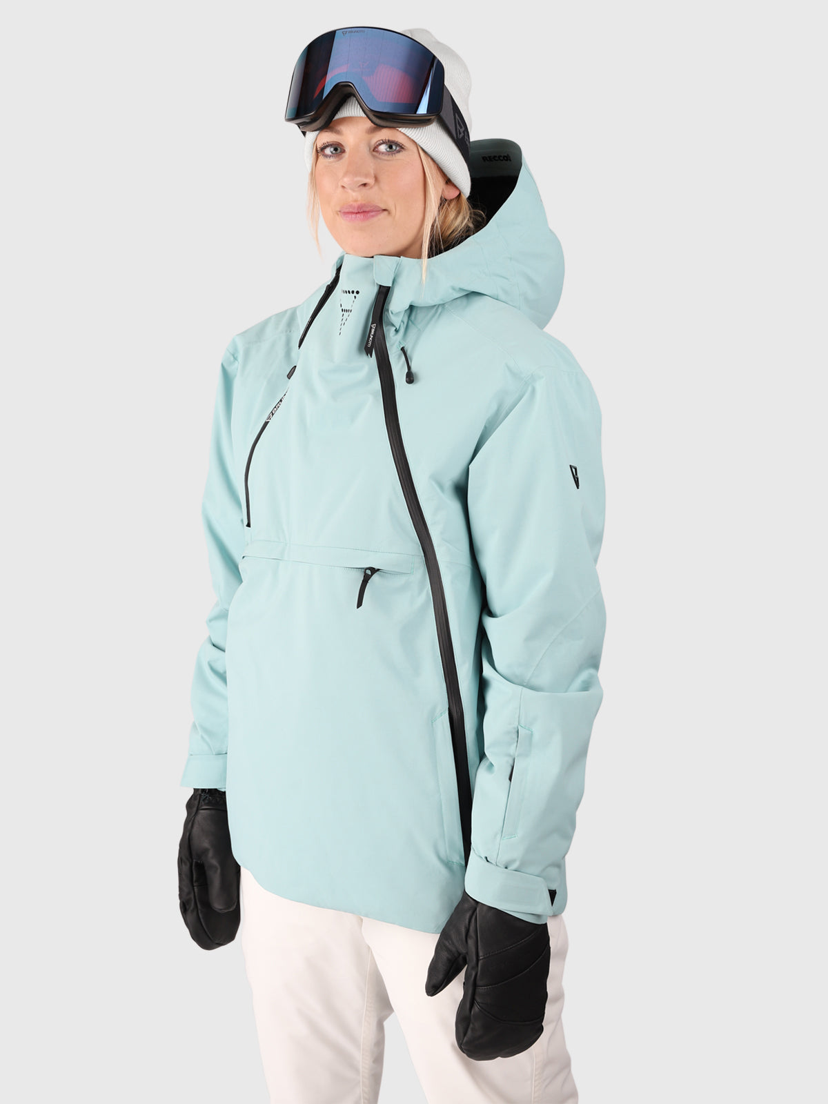 Mojavasa-S Damen Anorak Schneejacke | Seegrün