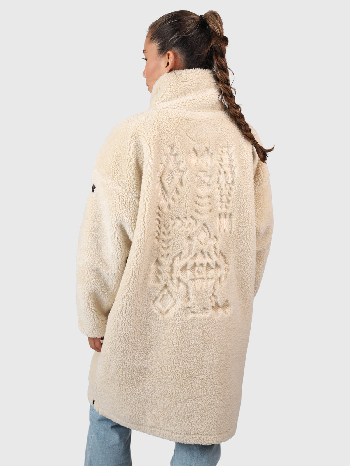 Cervinia Dames Lange Oversized Teddy Fleece Jas | Canvas