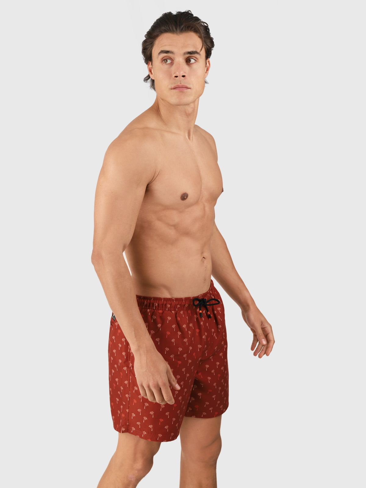 Cester-Mini Men Swim Shorts | Mini Palm Aqua Arabian Spice
