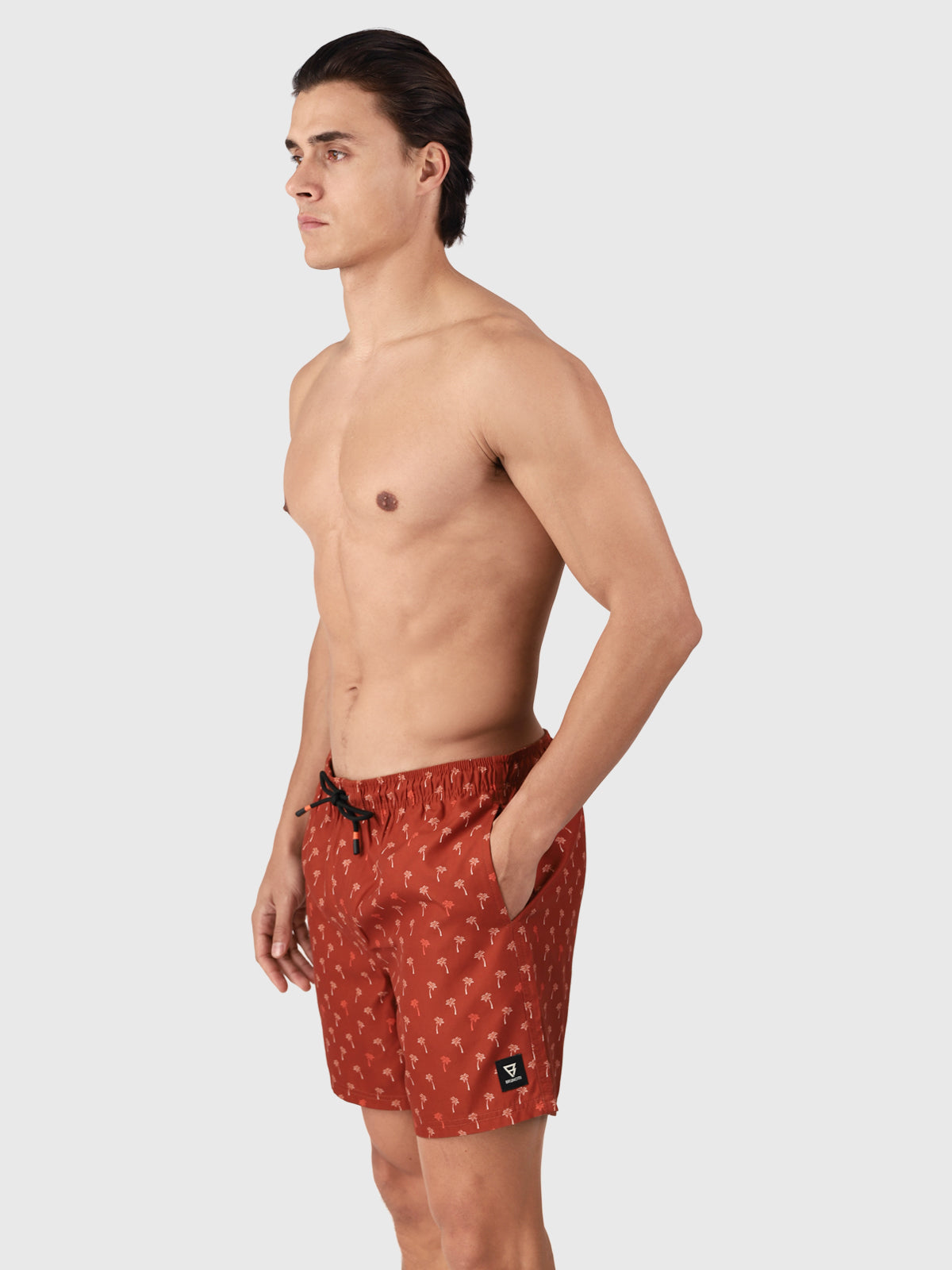 Cester-Mini Men Swim Shorts | Mini Palm Aqua Arabian Spice