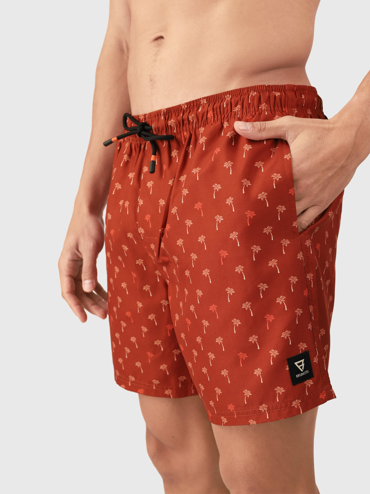 Cester-Mini Men Swim Shorts | Mini Palm Aqua Arabian Spice