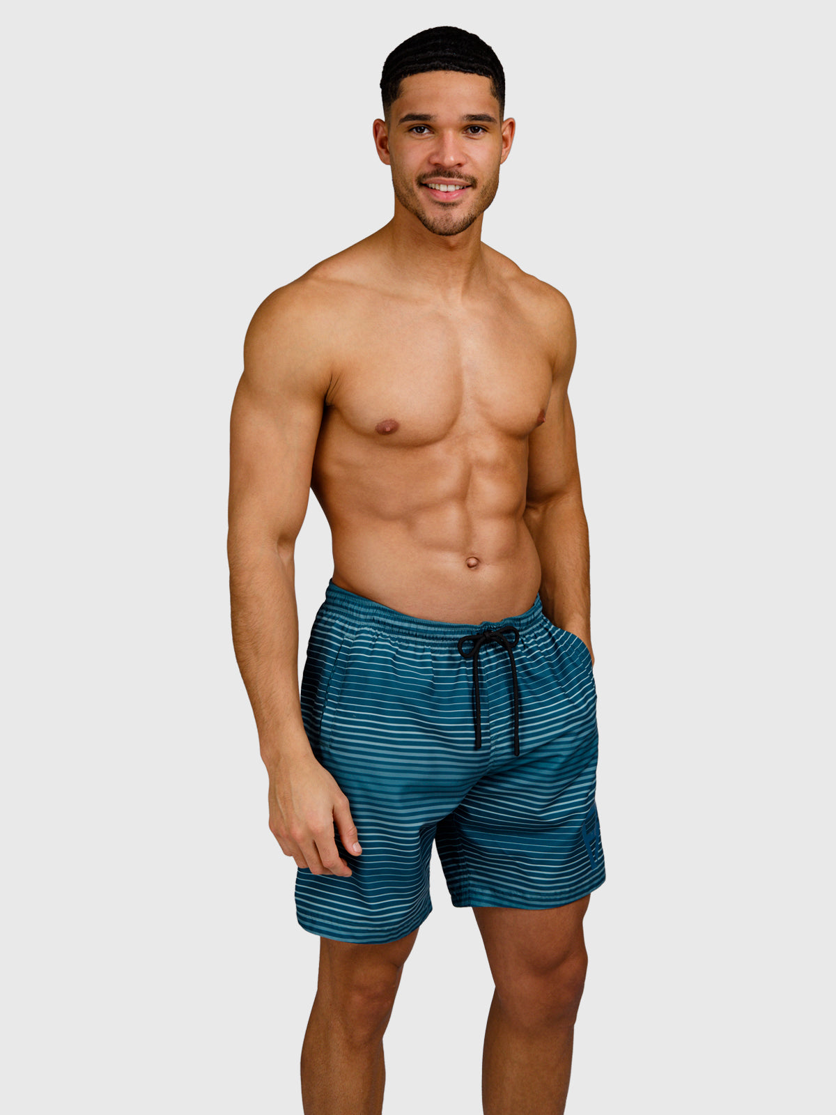 Cester-Stripe Men Swim Shorts | Mist