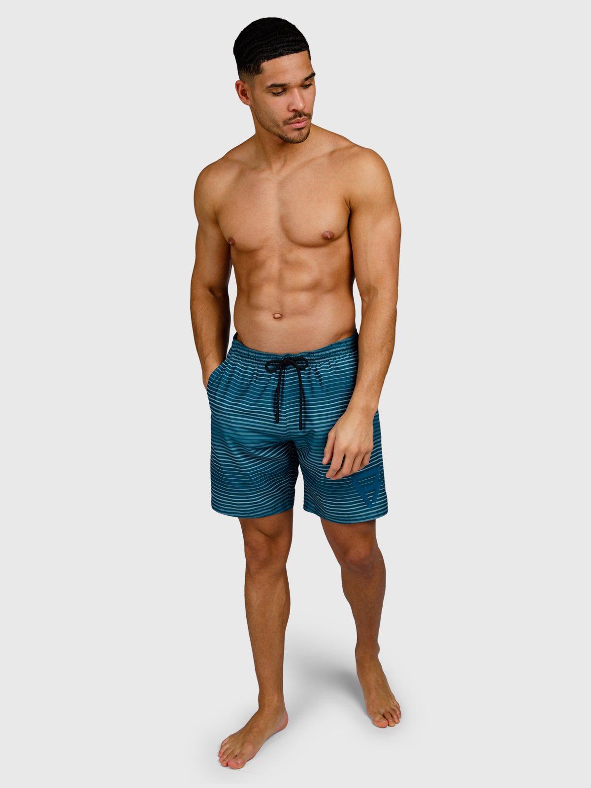 Cester-Stripe Men Swim Shorts | Mist
