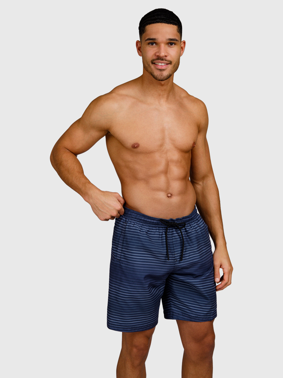 Cester-Stripe Men Swim Shorts | Indigo Blue