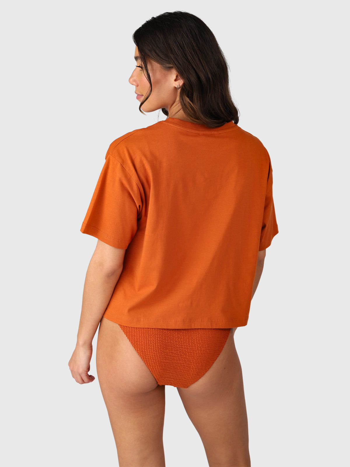 Saeda Damen Boxy T-shirt | Chestnut