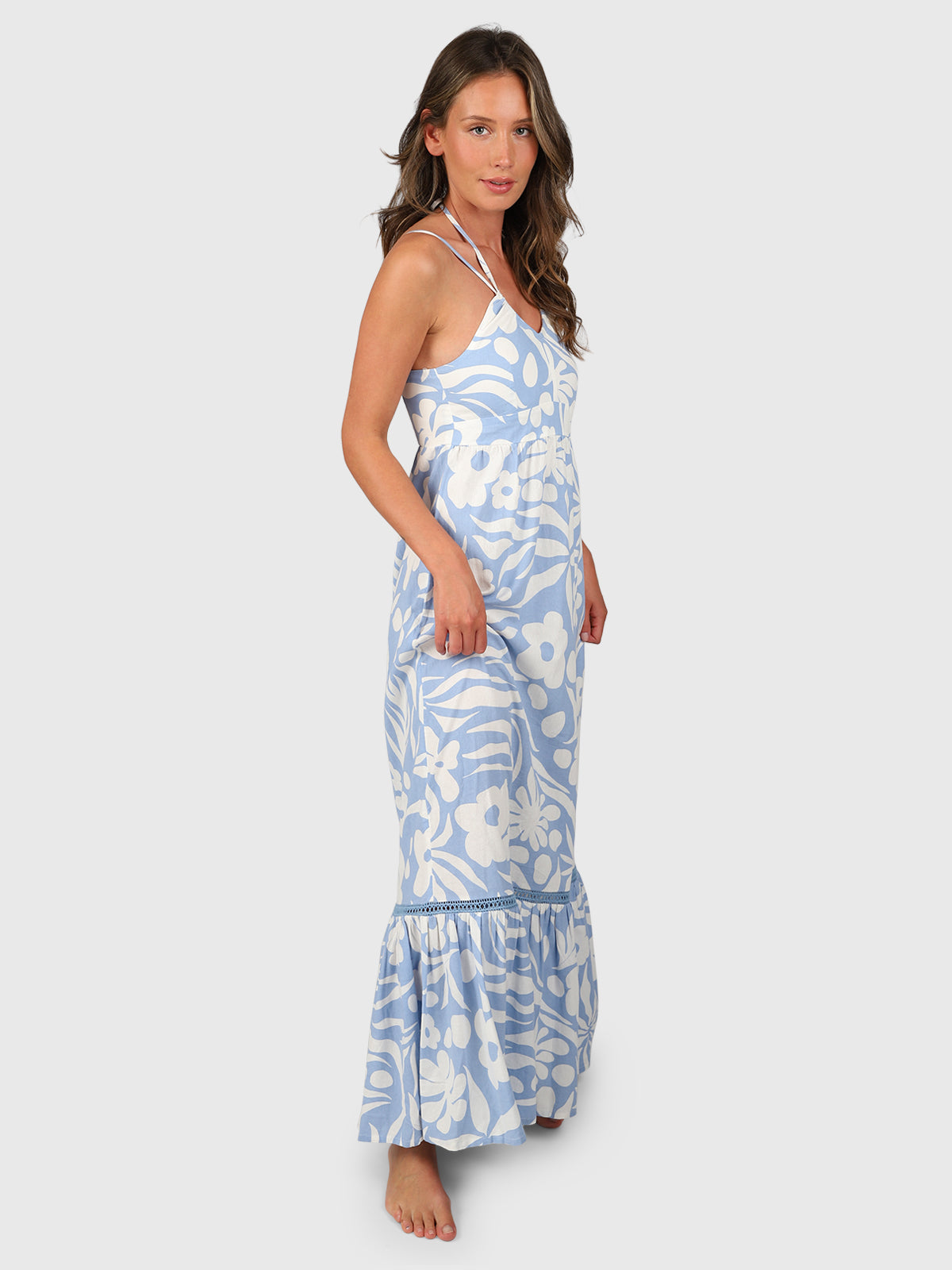 Siena-Floral Swirl Dames Maxi Jurk | Bluebell