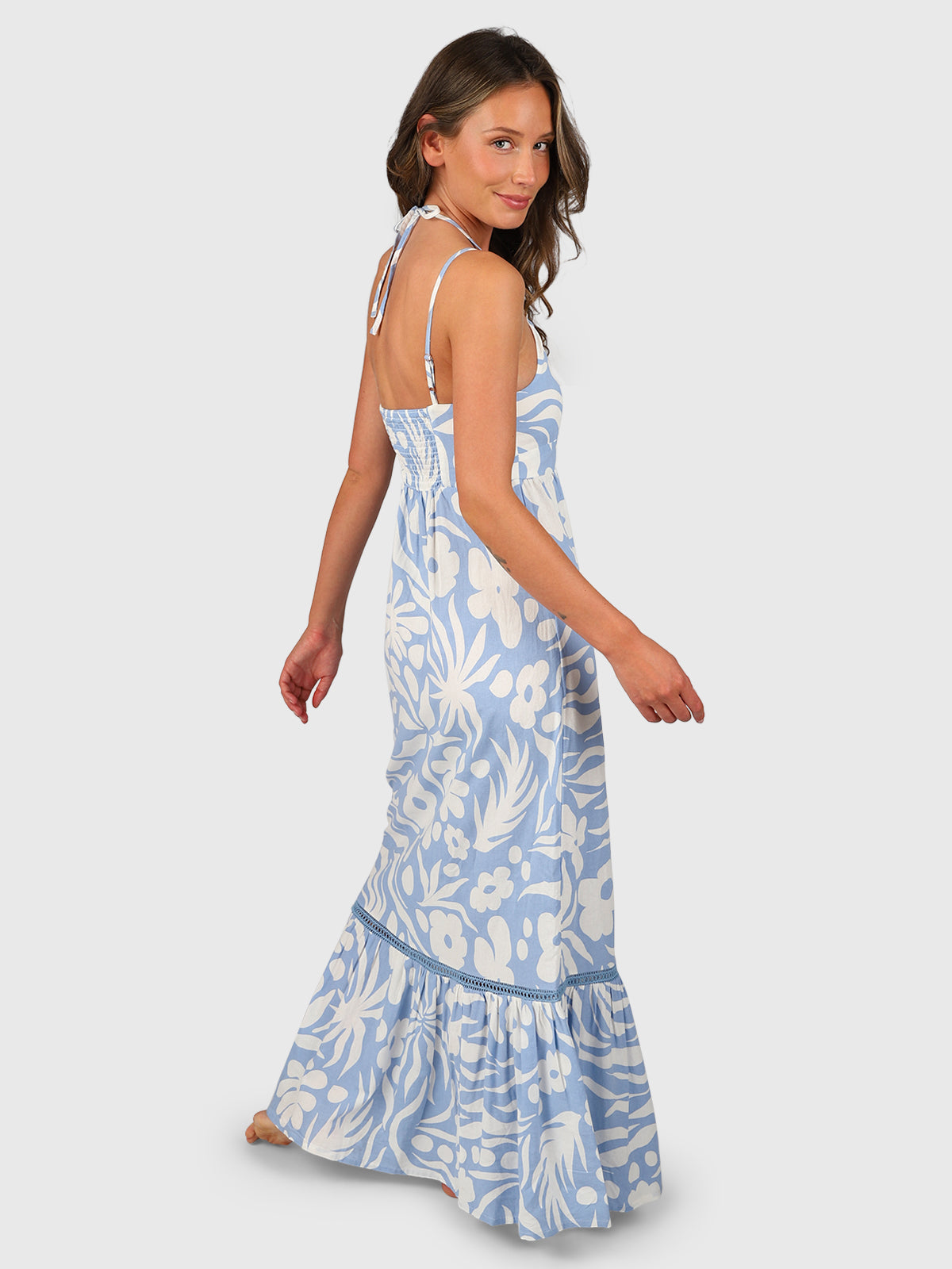 Siena-Floral Swirl Dames Maxi Jurk | Bluebell