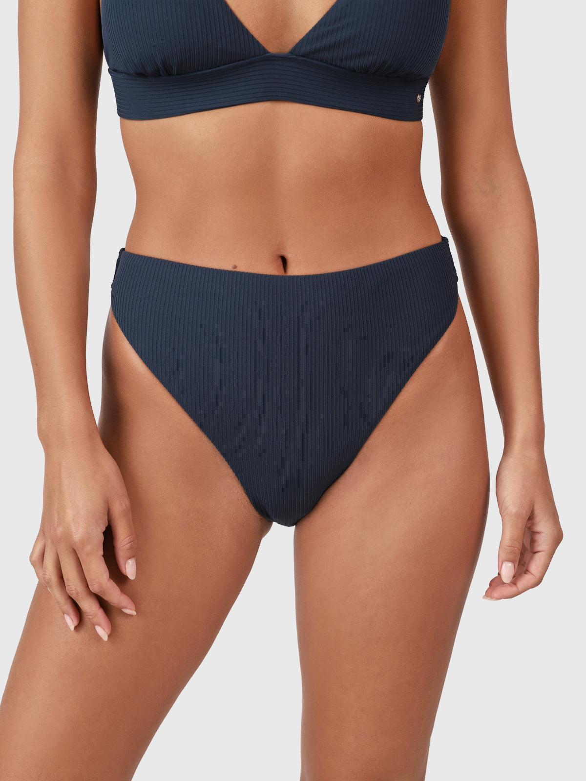 Bikini Sets High Bikini Bottom Swimwear Navy Blue High Waist