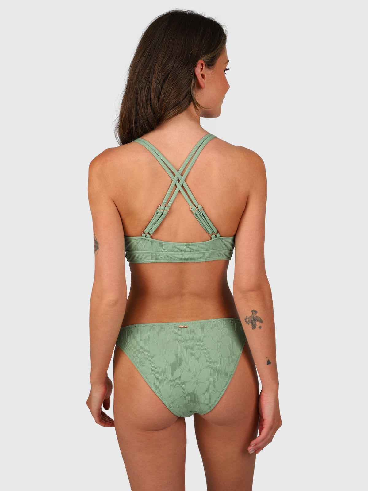 Delphine-Jacquard Women Bralette Bikini | Eucalyptus