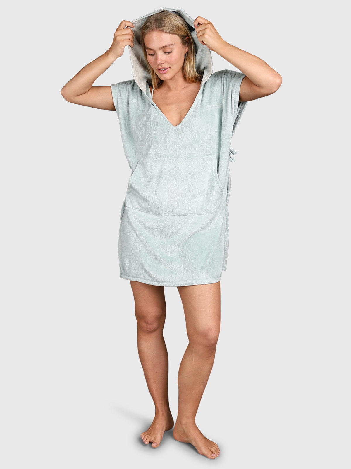 Paige Dames Poncho | Aqua Grey
