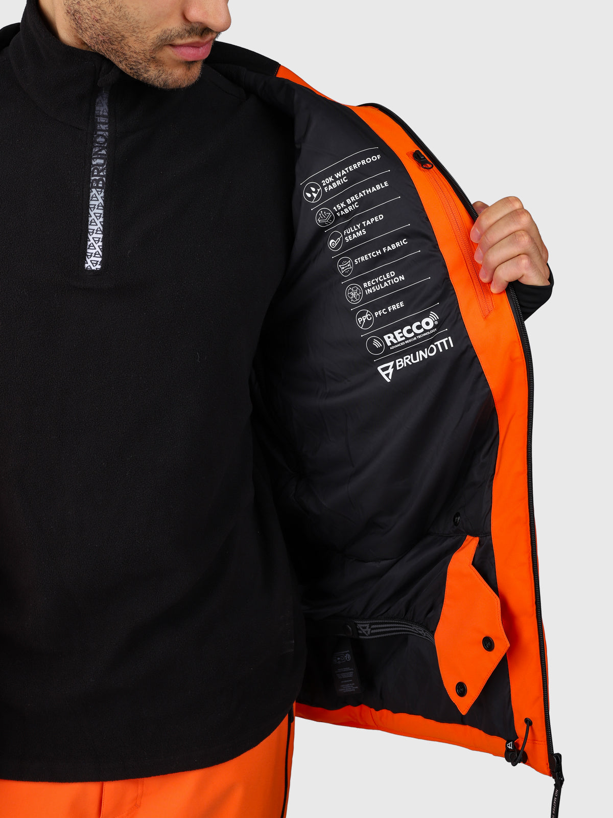 Norrow Men Snow Jacket | Punch Orange
