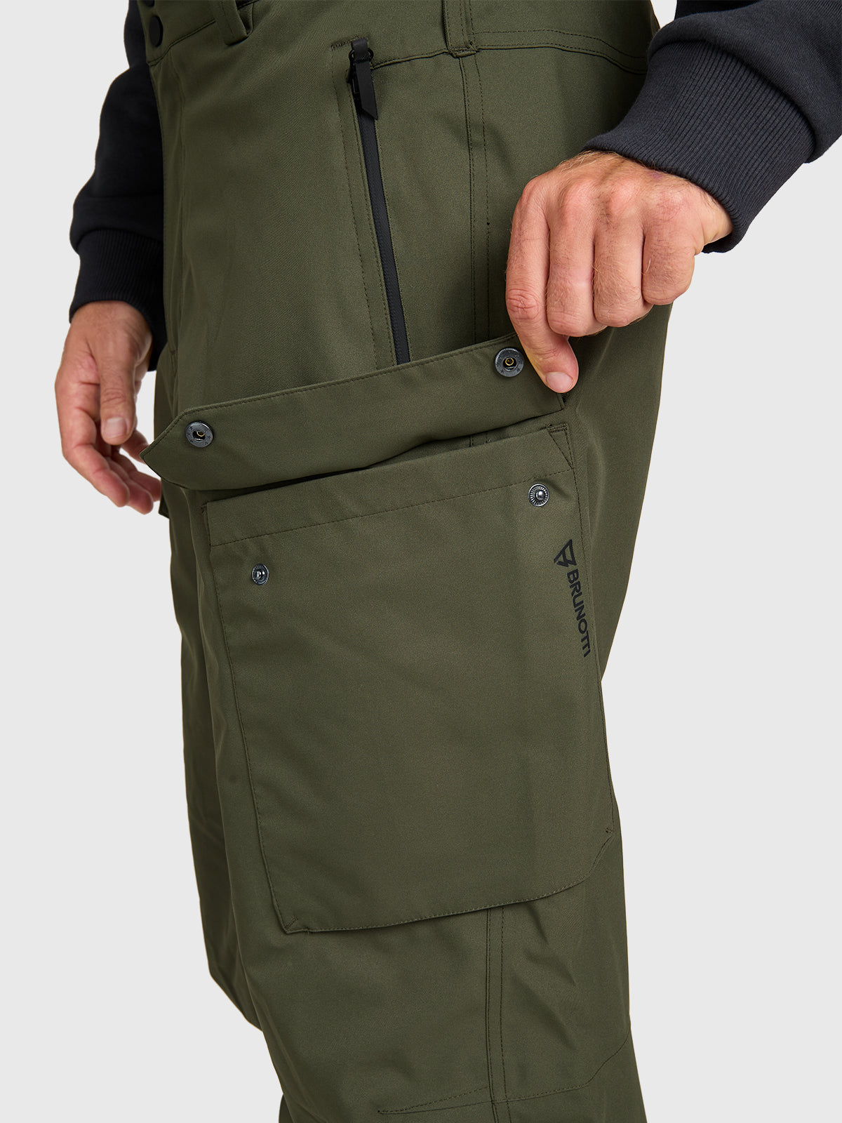 Footrail-Cargo Men Snow Pants | Deep Green