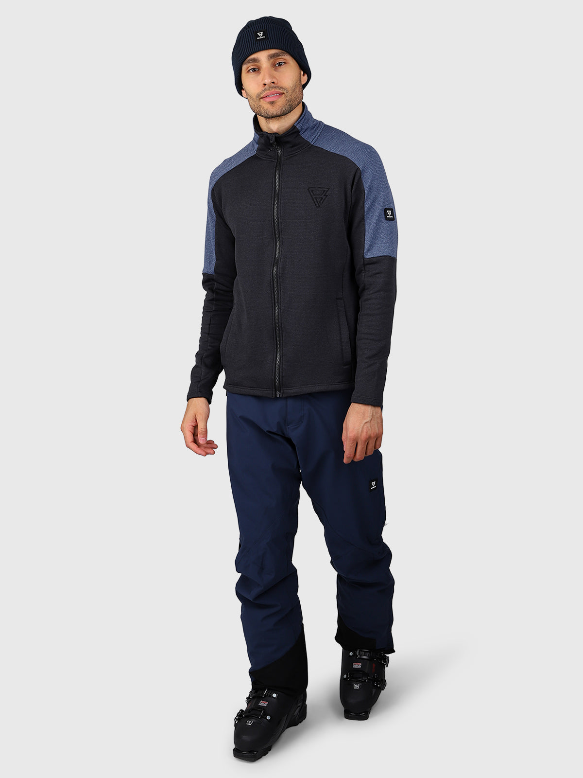 Daronst-Zip Men Fleece | Black