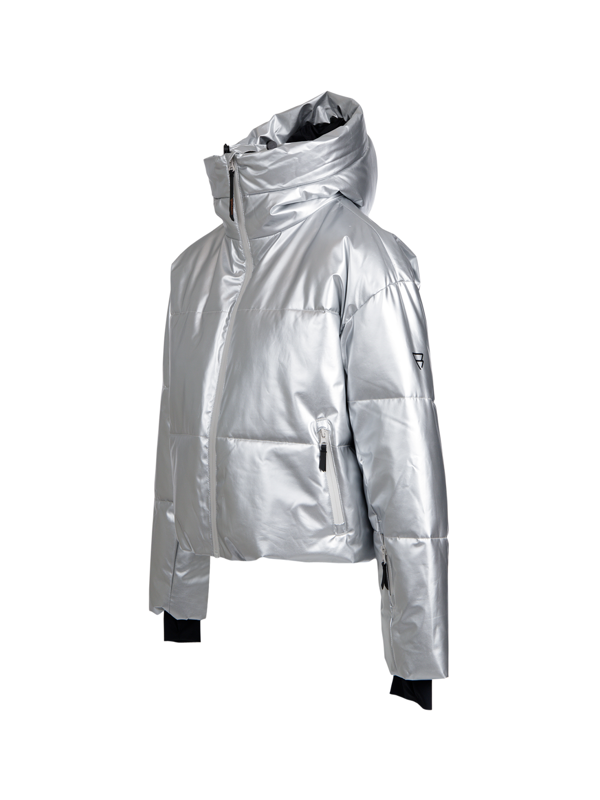 Fiaskia-Metallic Women Snow Jacket | Silver