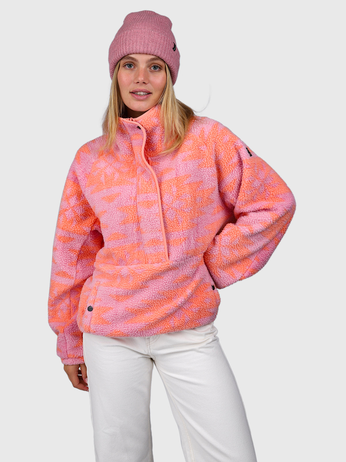 Powchou-Print Dames Fleece | Polar Pink