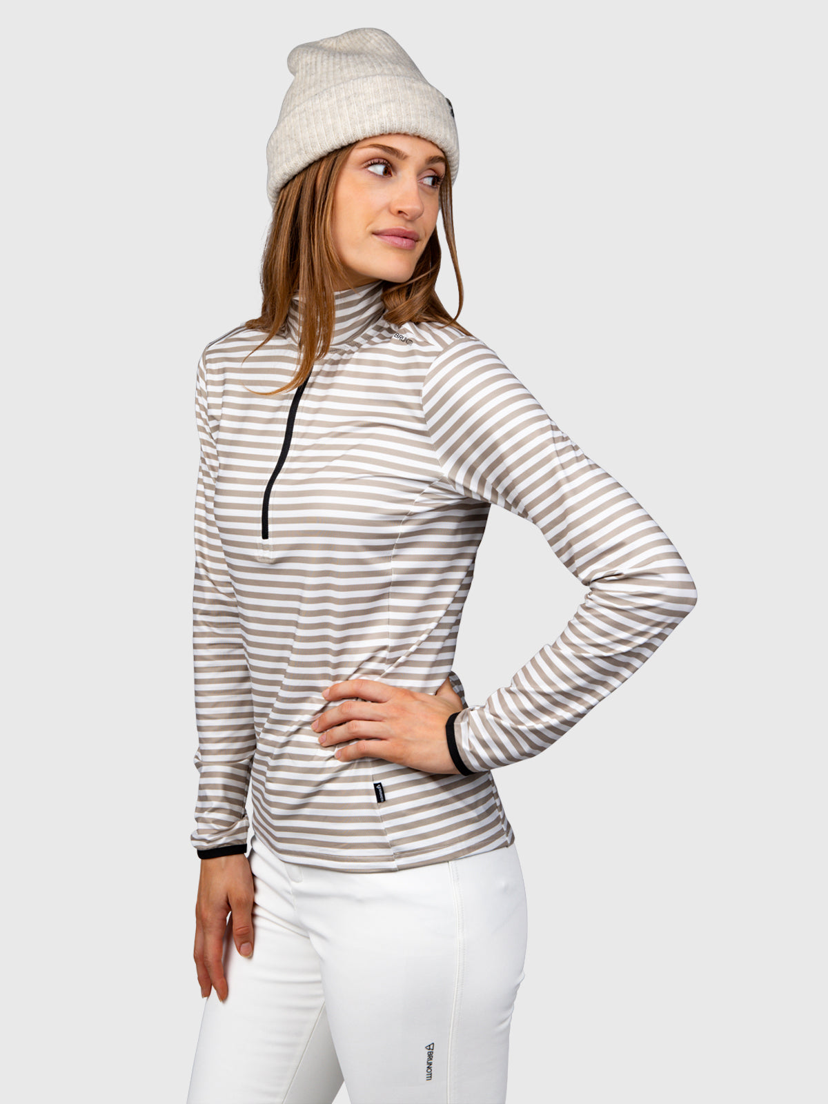 Rodika-Print Women Fleece | Awning Stripe Fungi