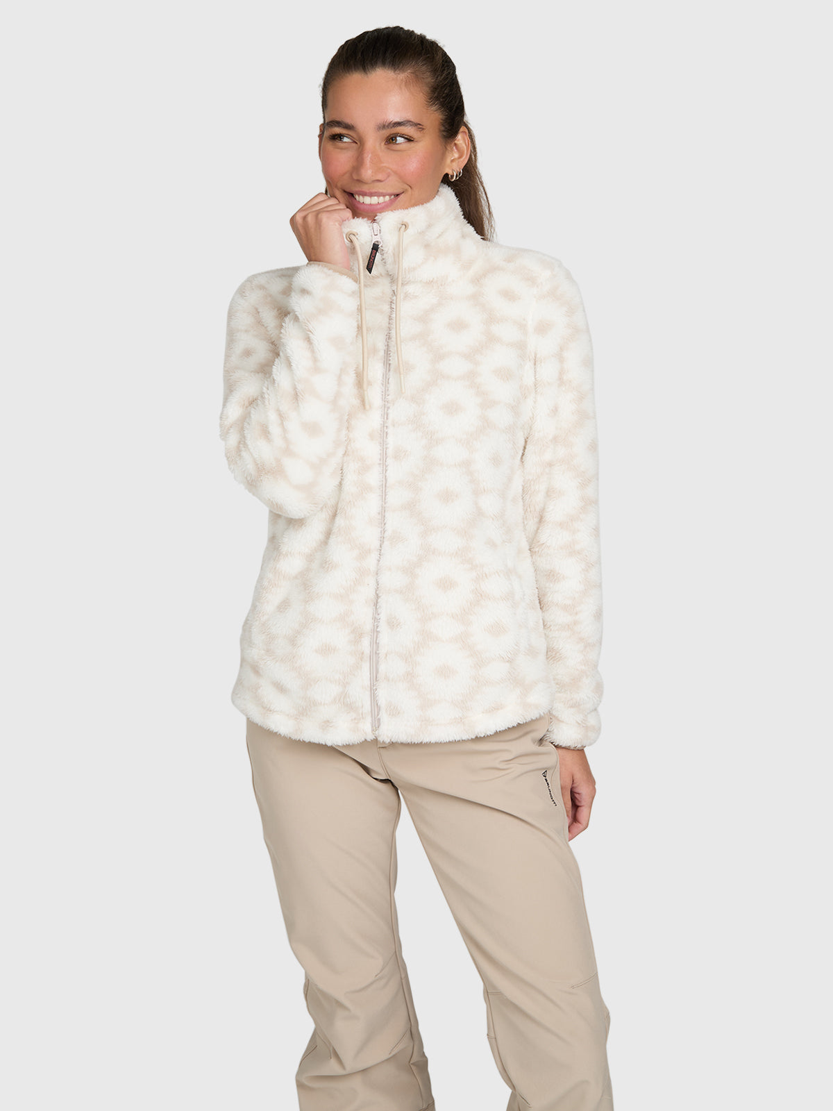Cecile-Print Women Fleece | Moonbeam