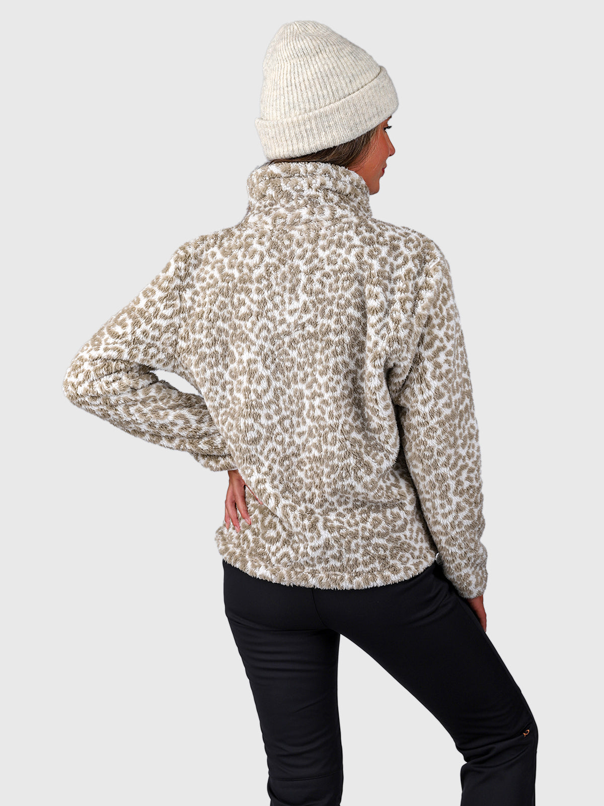 Kyoto-Print Women Fleece | Leopard Snow