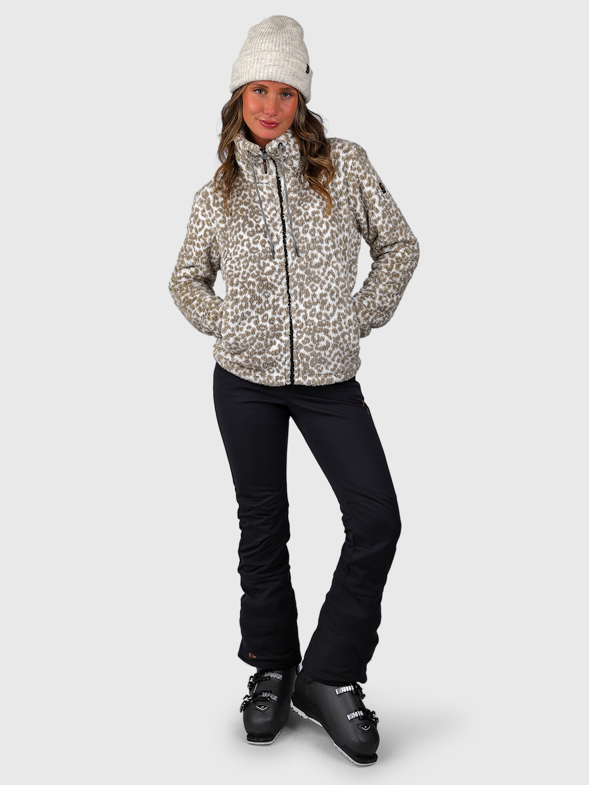 Kyoto-Print Women Fleece | Leopard Snow