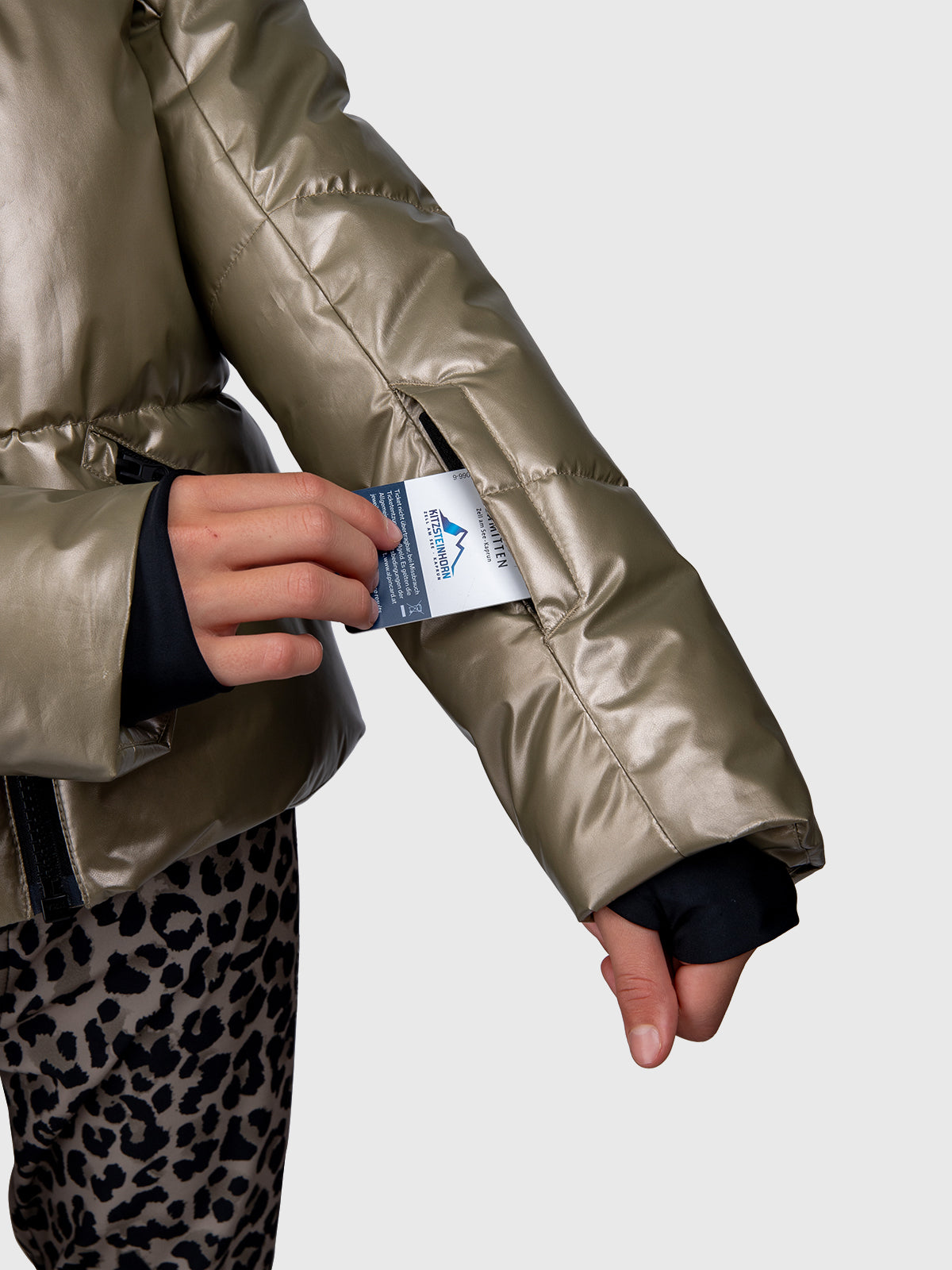 Fiasky-Metallic Girls Snow Jacket | Fungi