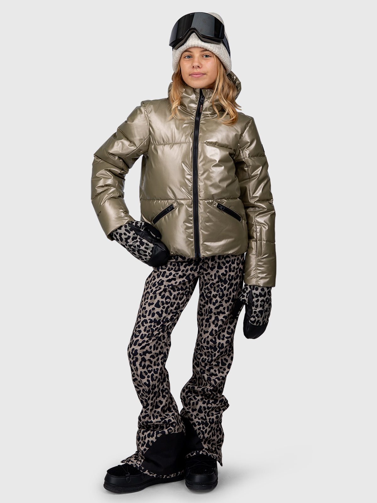 Fiasky-Metallic Girls Snow Jacket | Fungi