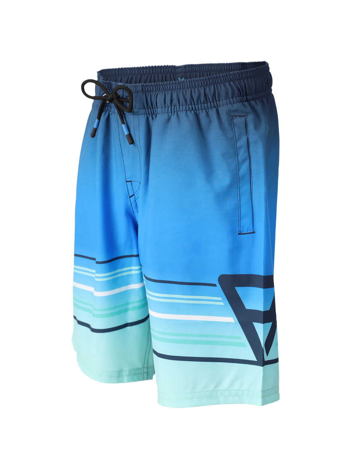Bru-conicy-Gradient Stripe Boys Swim Shorts | Neon Blue