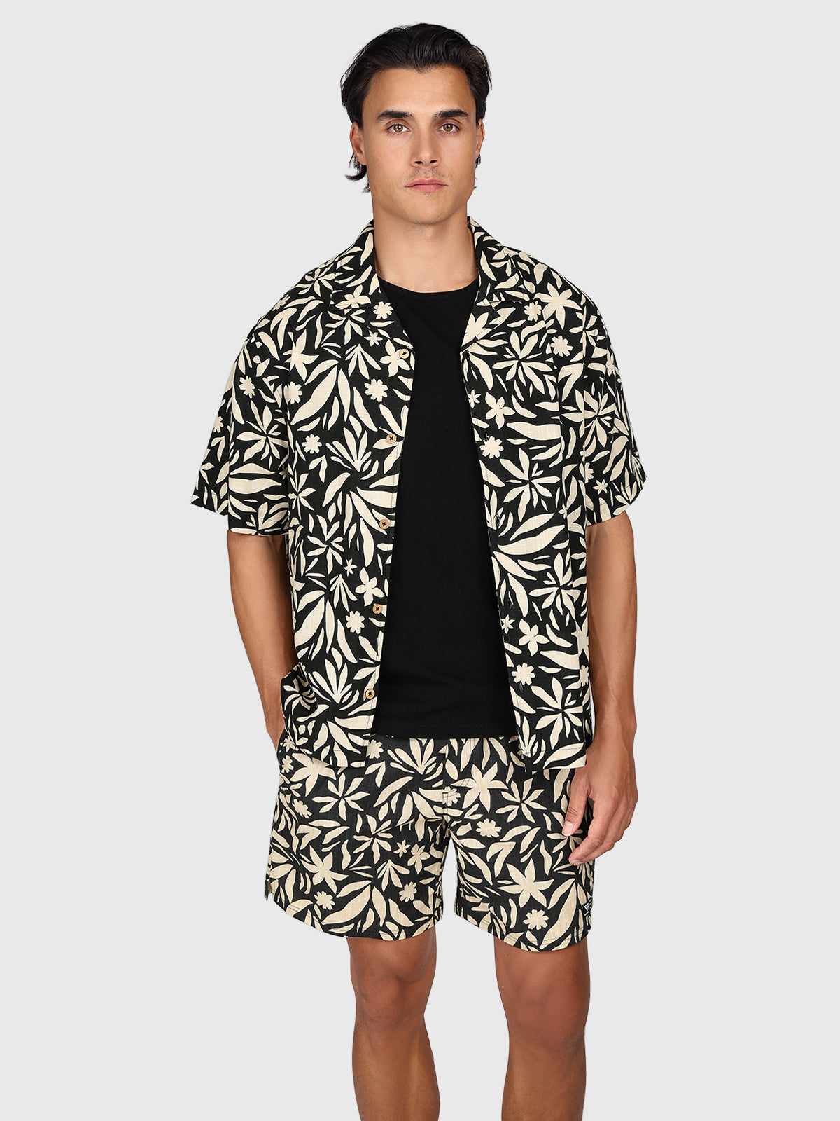 Sanni-Print Men Shirt | Feather Grey